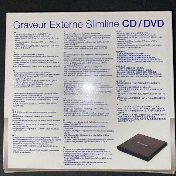 🆕 Vertabim External Slimline CD/DVD Writer Windows or MAC OS New in Box w/ Cord - Picture 2 of 5
